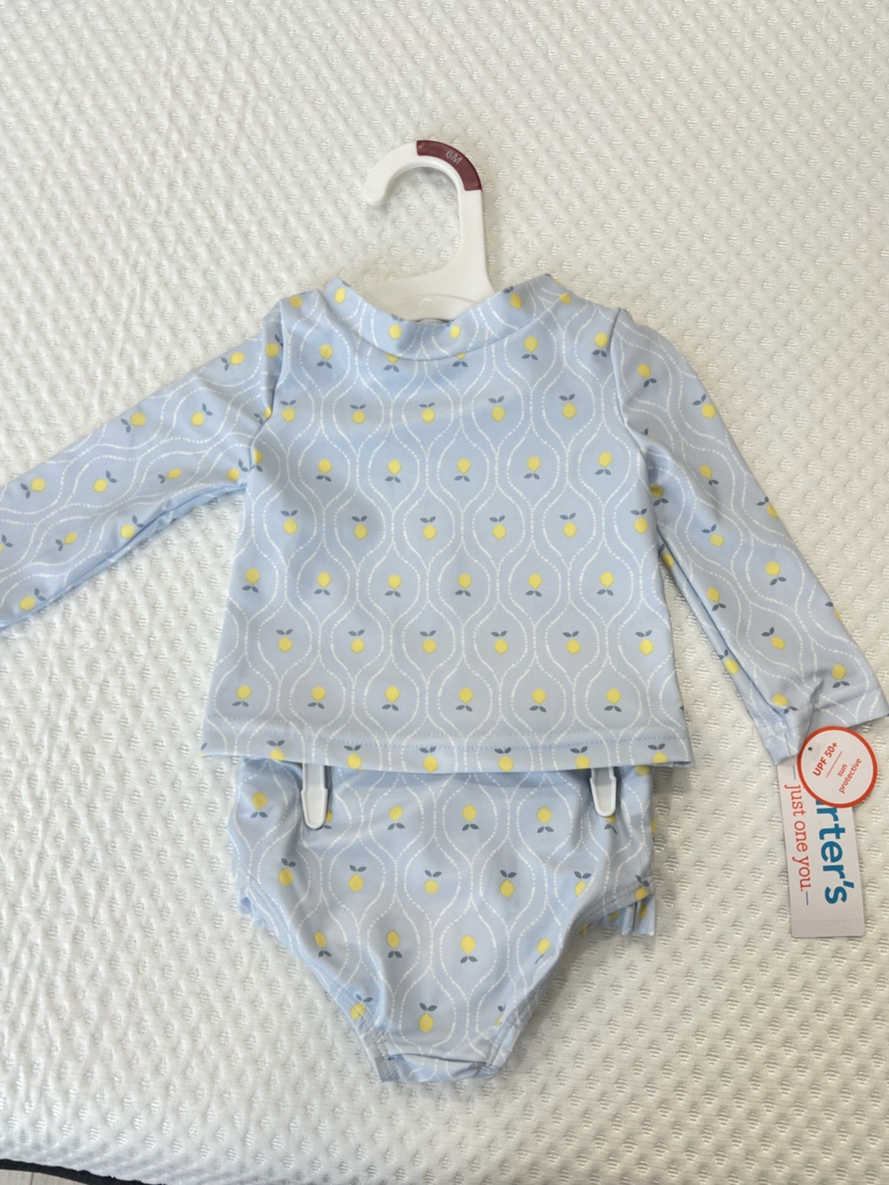 Carter's Light Blue Rashguard Set with Yellow Lemon Print